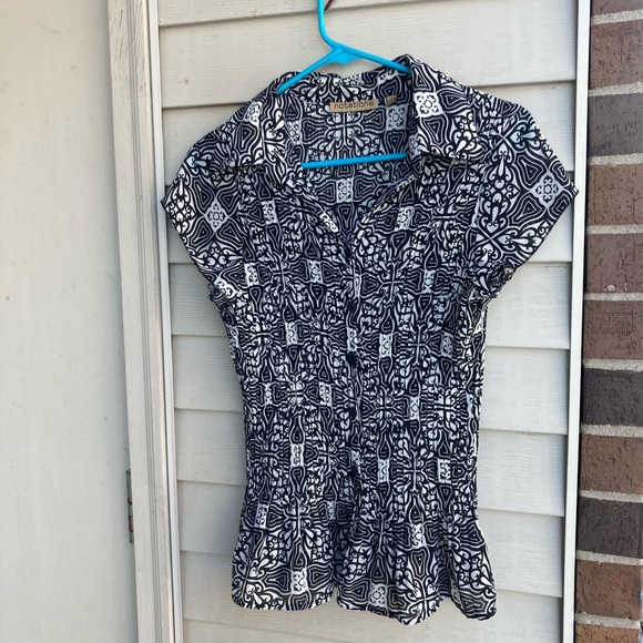 Notations Tops - Notations Vintage Y2K Button Up Print Blouse